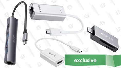 Anker 5-in-1 Premium USB C Hub | $43 | Amazon | Promo code KINJACHUB Anker USB C to Ethernet Adapter | $14 | Amazon | Promo code KINJACADPAnker USB C to HDMI Adapter | $14 | Amazon | Promo code KINJACADPAnker 2-in-1 USB C Memory Card Reader | $7 | Amazon | Promo code KINJACREA